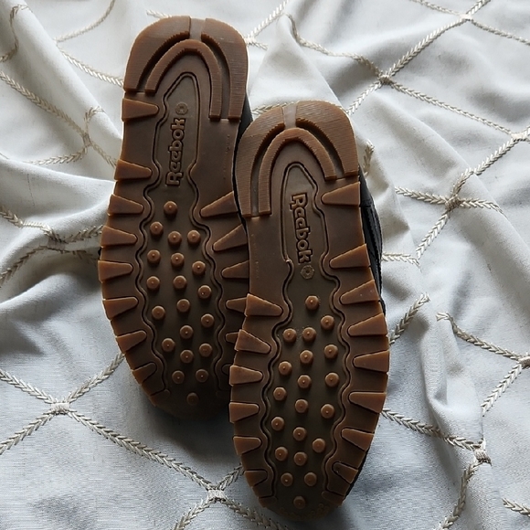 Reebok Classic Leather Shoes Sneakers Black Low Top Retro‎ Kids 5.5 - Picture 6 of 6